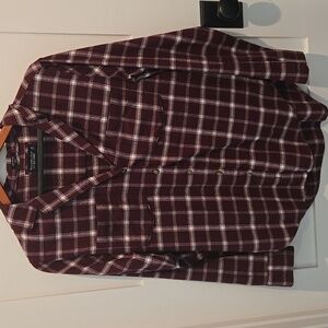 Abercrombie & Fitch Soft A&F Collection Oversized Flannel, M Boyfriend Burgundy